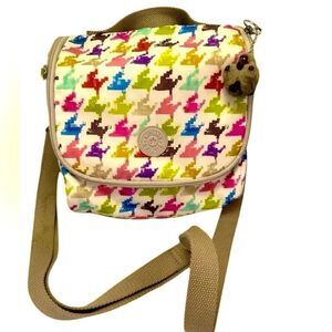 Kipling colorful, houndstooth lunch bag